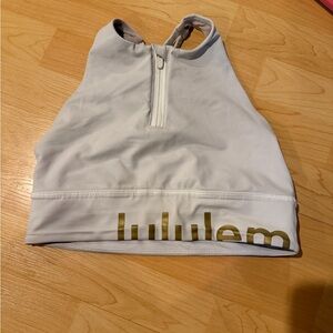 lululemon athletica Gray Sports Bra with Gold Accents